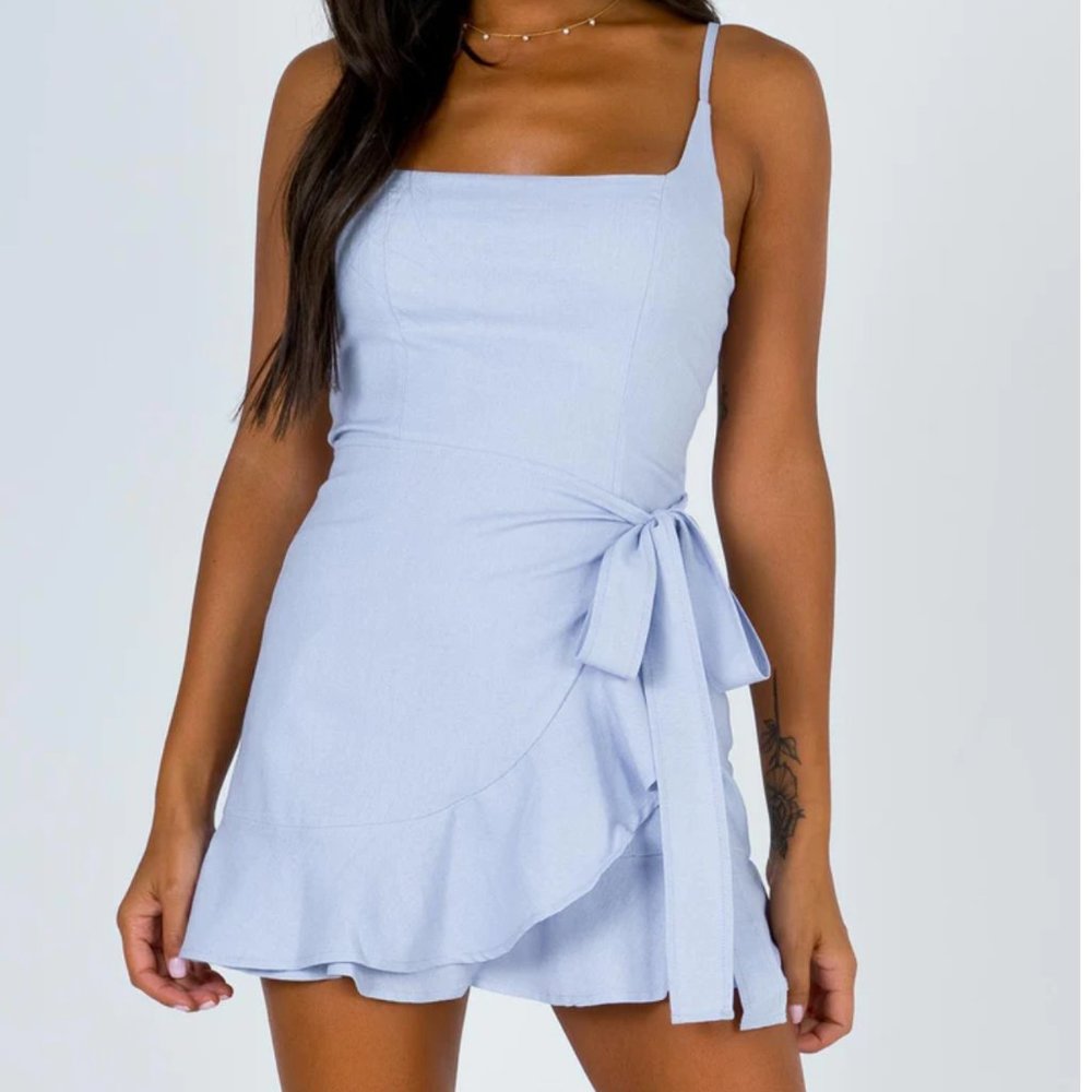 Princess Polly Cottage Hill Mini Dress in Baby Blue